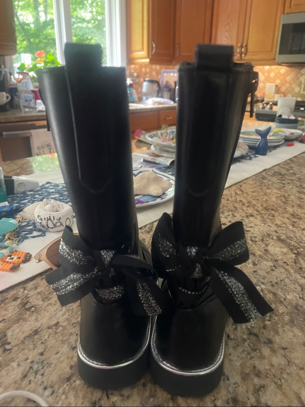 NWOT Olive & Edie Black Boots with a Ribbon Detail size 12 - Picture 8 of 8